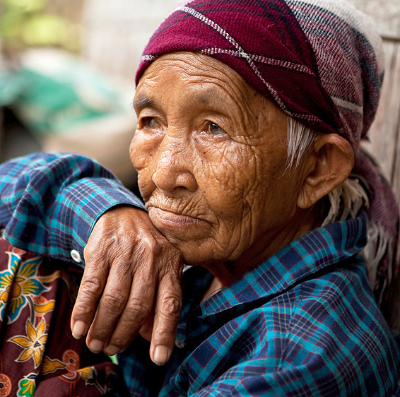 Woman in hill tribe village of northern Thailand